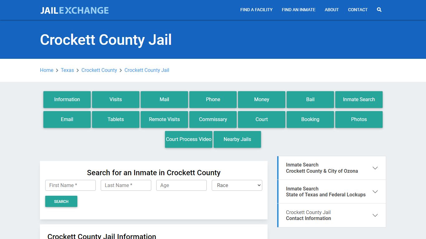 Crockett County Jail Roster Lookup, TX, Inmate Search