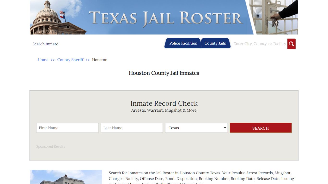 Houston County Jail Inmates - Jail Roster Search