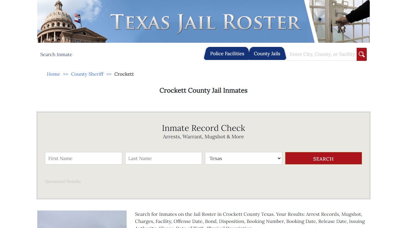 Crockett County Jail Inmates - Jail Roster Search